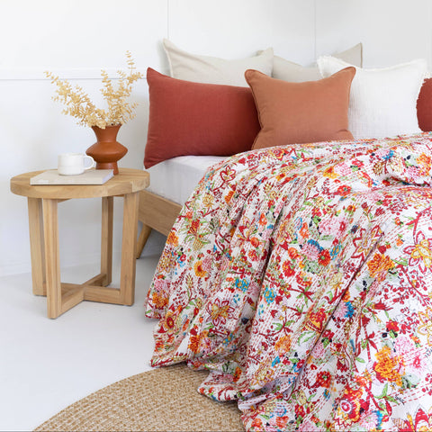 Indian Kantha Quilt Blanket Bedspread Coverlet - Jazz!