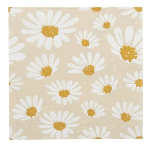 Daisy Napkin 20pk 3ply 33cm Nude