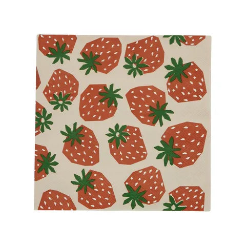 STRAWBS 20PK 3 PLY 33CM NAPKIN PINK