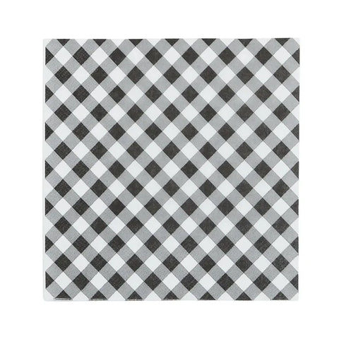 GINGHAM 20PK 3 PLY 33CM NAPKIN BLK/WHT