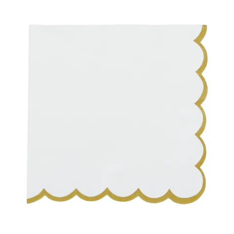 Halcyon 20pk 3 Ply 33cm Napkin White/Gold