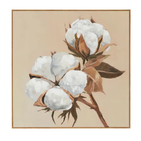 Namoi Teak Frame Oil Painting Print 80x80cm