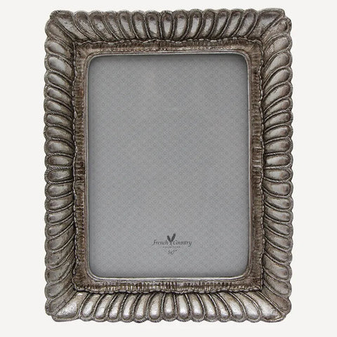 Fanned Rectangle Photo Frame Pewter Finish 5x7