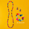 Smartie Long Single Strand Wood Necklace
