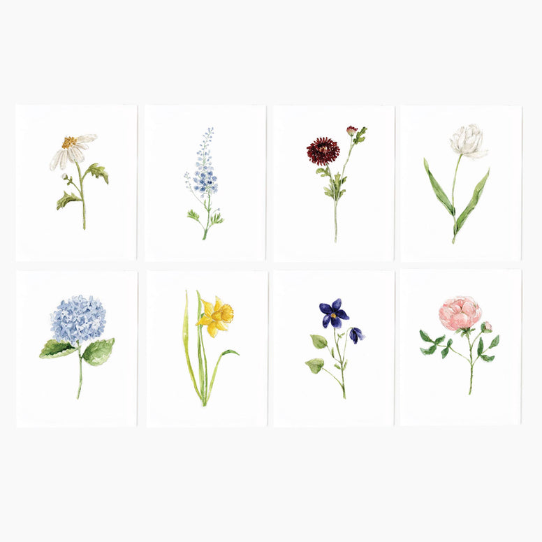 emily lex studio - Assorted garden flowers notecard set