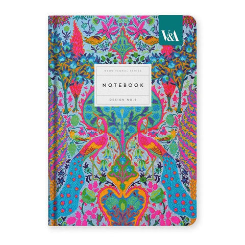 Cover Notebook - Neon Turquoise Peacock