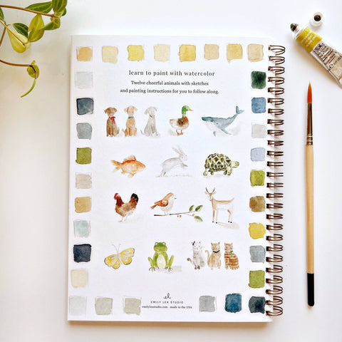 PRE ORDER emily lex studio - Animals watercolour workbook