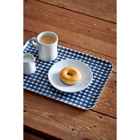 Linen Coated Tray (Large) True Navy White Check