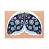 Floral Moth Shaped Card - Blue