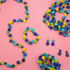 Blue Smartie Multi Strand Wood Necklace