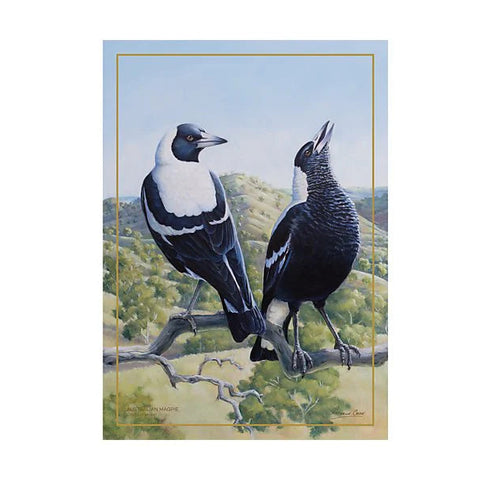 10yr Anniversary Birds of Australia Tea Towel 50x70cm Magpie