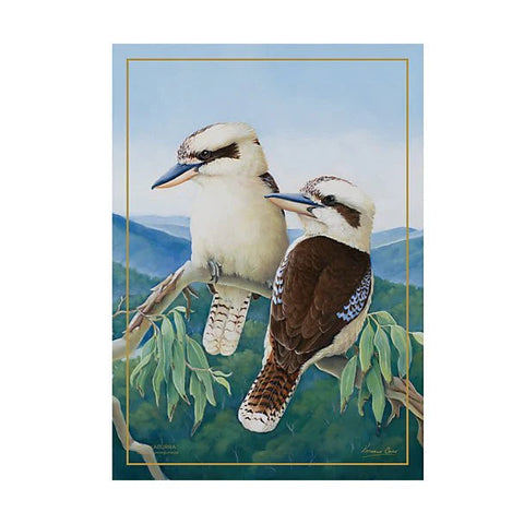 10yr Anniversary Birds of Australia Tea Towel 50x70cm Kookaburra