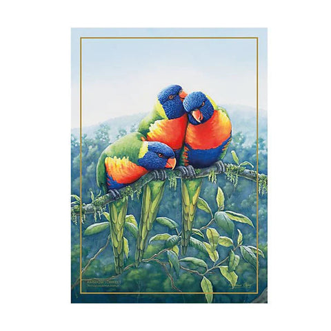 10yr Anniversary Birds of Australia Tea Towel 50x70cm Lorikeet