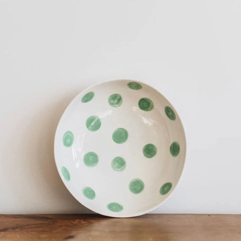 MINT GREEN SPOT SALAD BOWL