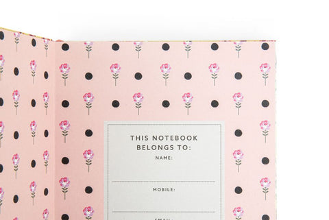 A5 Soft Cloth Cover Notebook - Floral Spot