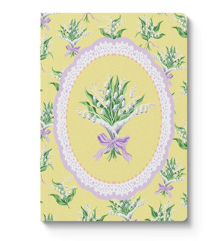 A5 Textured Soft Cover Notebook-Yellow Lily of the Valley Vignette