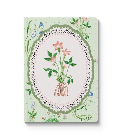 A6 Textured Soft Cover Notebook-Green Roots Vignette