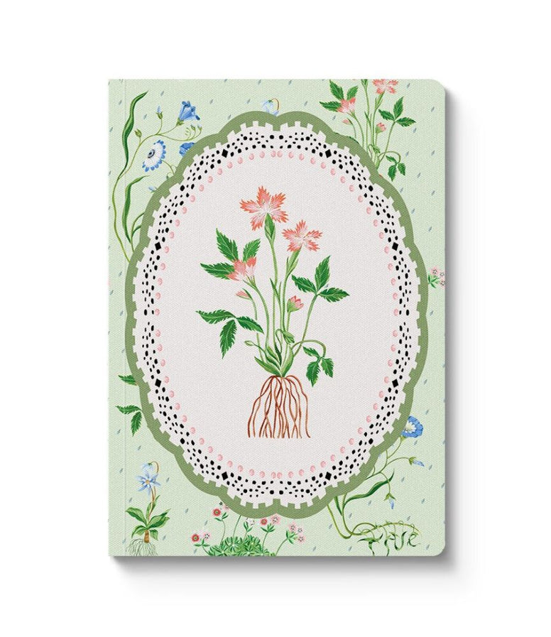 A6 Textured Soft Cover Notebook-Green Roots Vignette