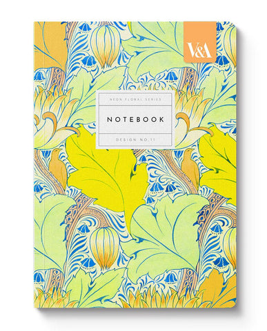 V&A A5 Textured Soft Cover Notebook-Neon Floral Arts & Crafts