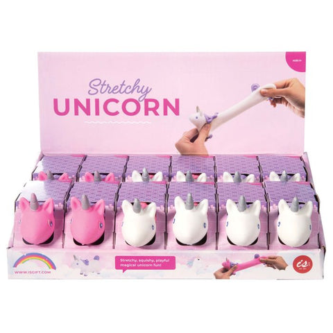 STRETCHY UNICORN (3 ASSORTED COLOURS) 7X4.2X10.8CM