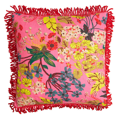 Genevieve Square Fringe Cushion