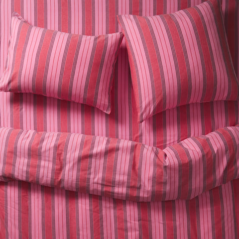 Brigitte Cotton Pillowcase Set - Scarlet