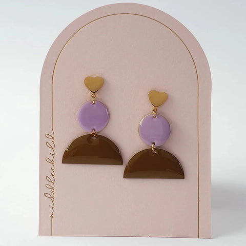 Biscous Earrings - Lilac / Choc