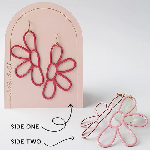 DANDY LINE EARRINGS - Pink