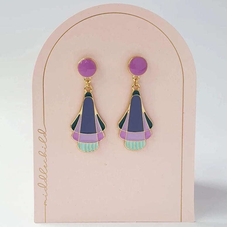 Petticoat Earrings in Purples