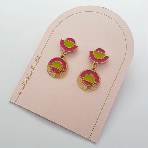 REUNION EARRINGS - Pink Lime