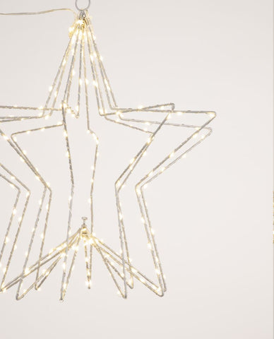 CAPELLA ELECTRIC LED 3D STAR - SILVER WIRE SMALL