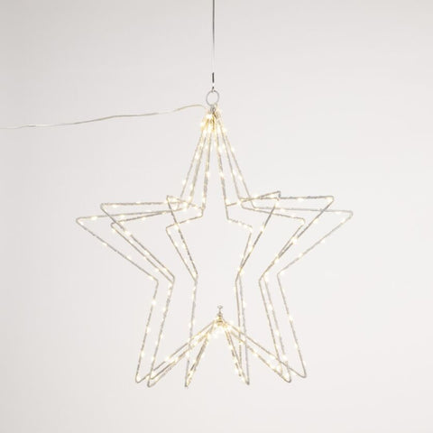 CAPELLA ELECTRIC LED 3D STAR - SILVER WIRE SMALL