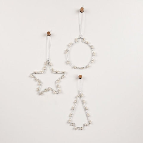 POEM HANGING OUTLINE DEC W PEARLS - ASSORTED SET OF 3