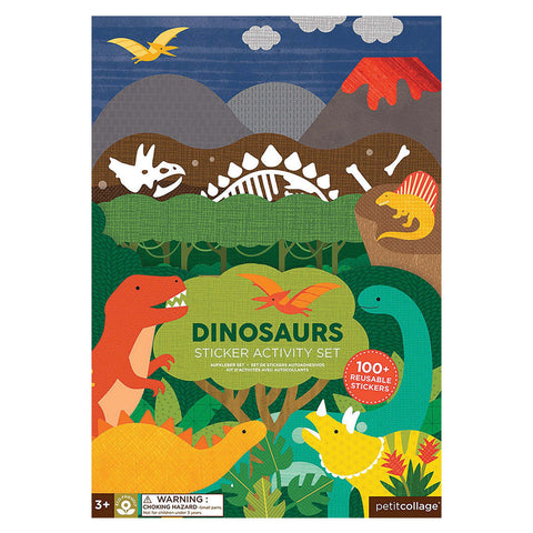 PETIT COLLAGE DINOSAURS STICKER ACTIVITY SET MULTI-COLOURED 30.5X21.5X1CM