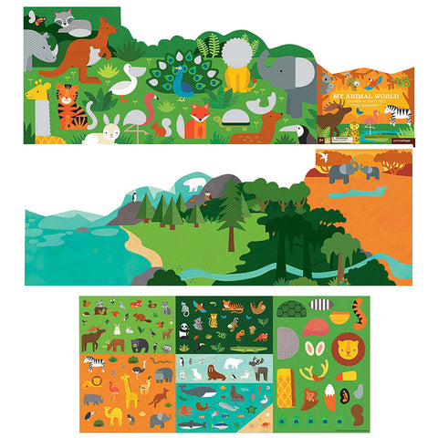 PETIT COLLAGE MY ANIMAL WORLD STICKER ACTIVITY SET MULTI-COLOURED 30.5X21.5X1CM