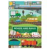 PETIT COLLAGE ROADS + RAILS STICKER ACTIVITY SET MULTI-COLOURED 30.5X21.5X1CM