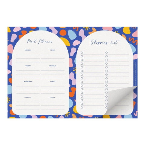 Daymaker Stationery - Shapes 'Meal Plan & Shopping List' Magnetised A4 Notepad