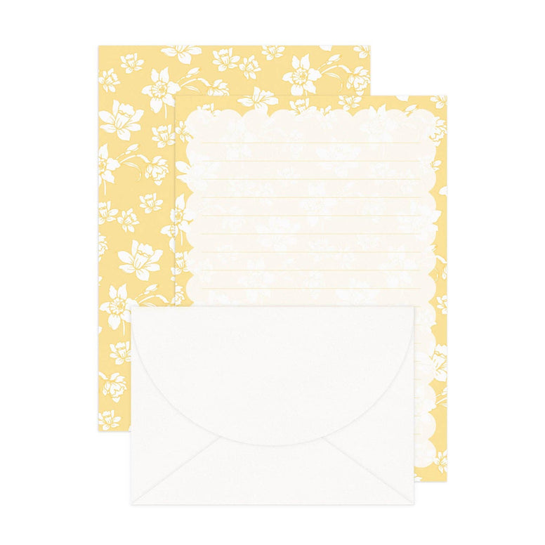 Daymaker Stationery - ✧ 'Yellow Daffodils' Lined Letter Writing Stationery ft. Apothecary Artist - Stationery Set