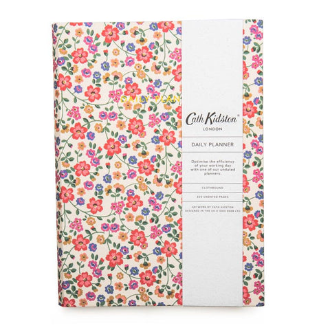 A5 Linen Daily Planner-Cream Floral