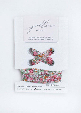 LIBERTY FABRIC SHOELACES // Made with AMELIE F (PINK)