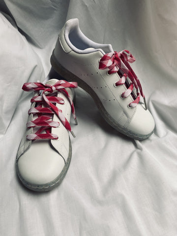 Check Cotton Shoelaces // Made with Fuchsia Pink White Gingham