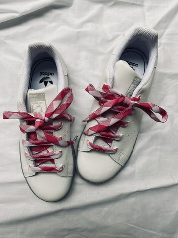 Check Cotton Shoelaces // Made with Fuchsia Pink White Gingham