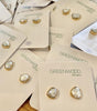 Bezel Set Gold Freshwater Pearl Stud