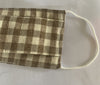 Face Mask - Brown & Cream check with white lining. Cotton outer, Soft cotton mask.