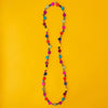 Smartie Long Single Strand Wood Necklace Multi