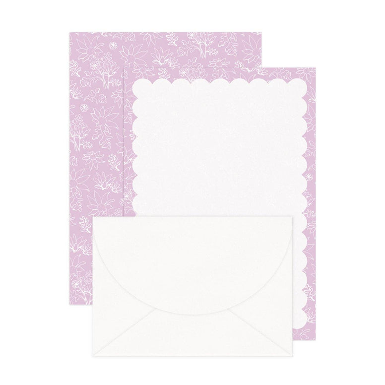 Daymaker Stationery - ✧ 'Lilac Flannel Flowers' Blank Letter Writing Stationery ft. Apothecary Artist
