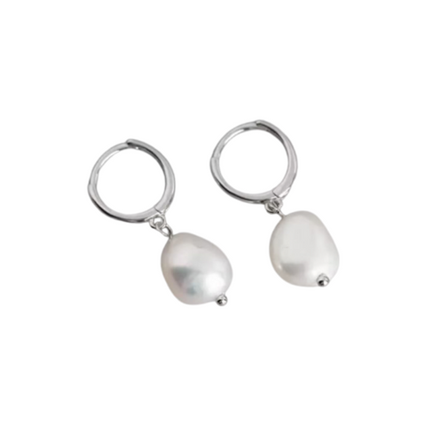 Freshwater Pearl Earrings || Silver