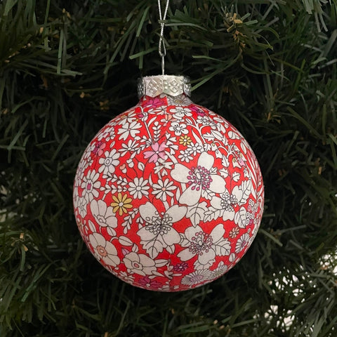 LIBERTY CHRISTMAS BAUBLE 'JUNE'S MEADOW' RED